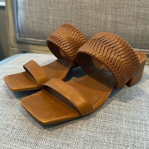 Vince Camuto Women's Shamira Woven Leather Sandal Heeled, Canyon Color, Size 7M